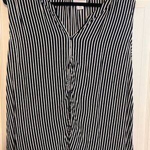 Navy blue and white striped lightweight top